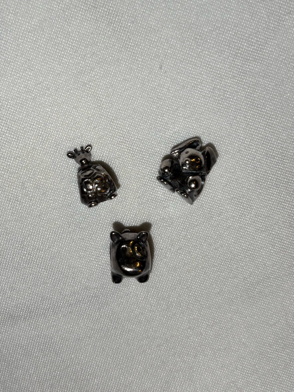 Bundle: Three Pandora Charms (Bunny, Giraffe and Dog)